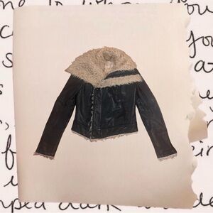 vintage genuine leather sherpa jacket